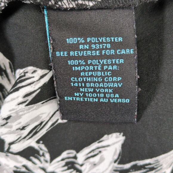 Faith & Zoe Women's Plus Size 2X Black White Floral Sheer Button Up Blouse Top - Picture 5 of 6